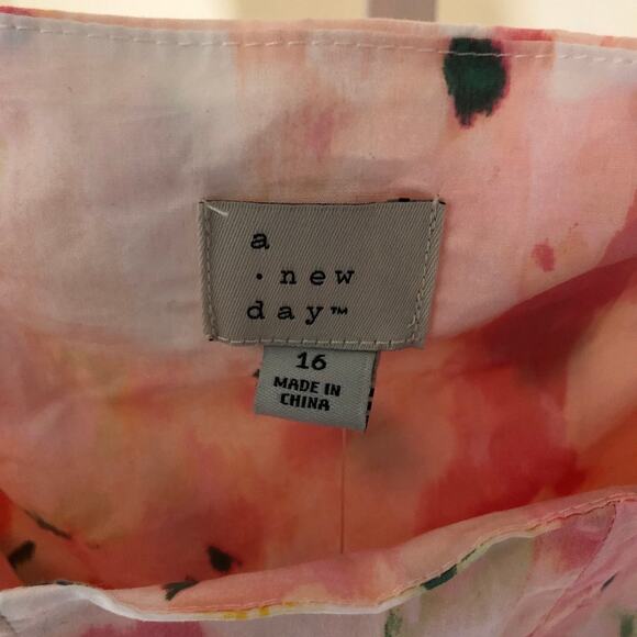 A New Day NWT Women's Corset Woven Mini A-Line Dress Pink Floral Size 16 - Picture 5 of 11